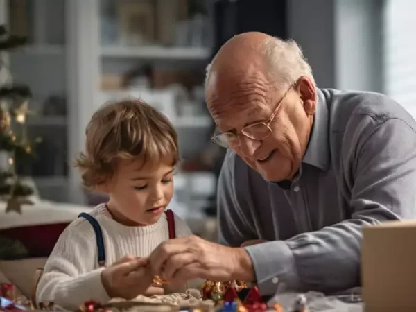 retraité et enfant